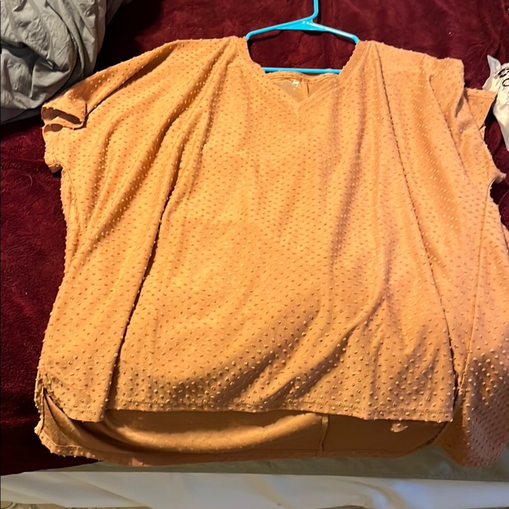 Women's Orange Textured Top